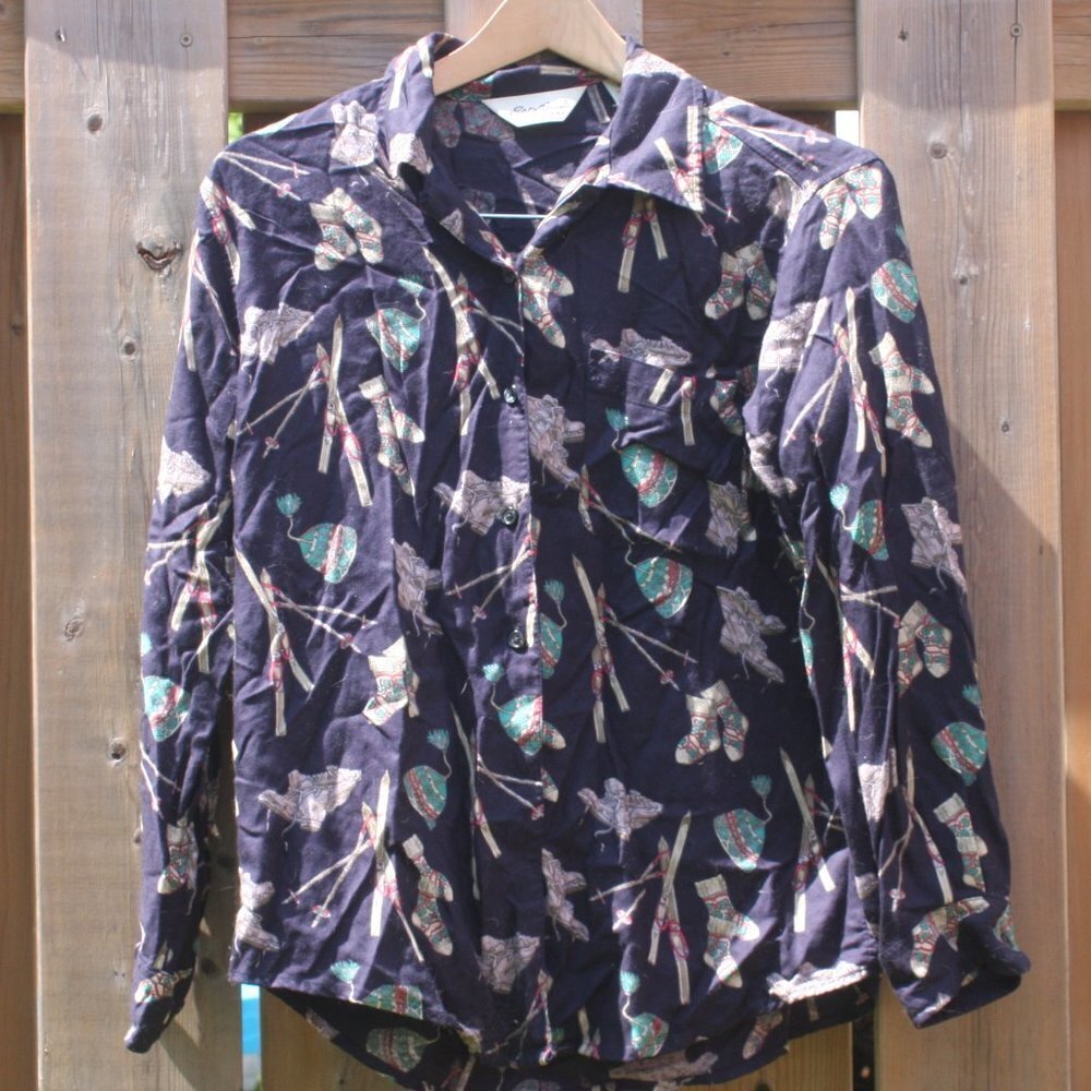 Eddie Bauer SKT Blouse BUTTON UP Women's Size M